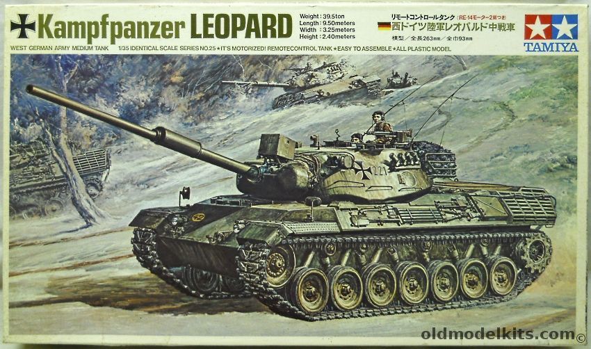 Tamiya 1/35 Kampfpanzer Leopard Motorized And Remote Control, MT225-798 plastic model kit